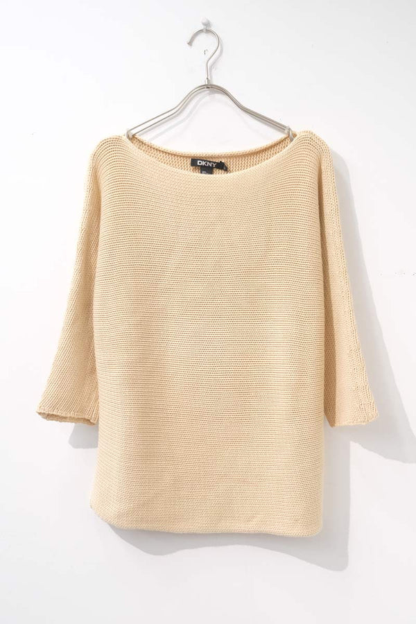 DKNY | 90'S COTTON FILLING KNIT SWEATER [USED]