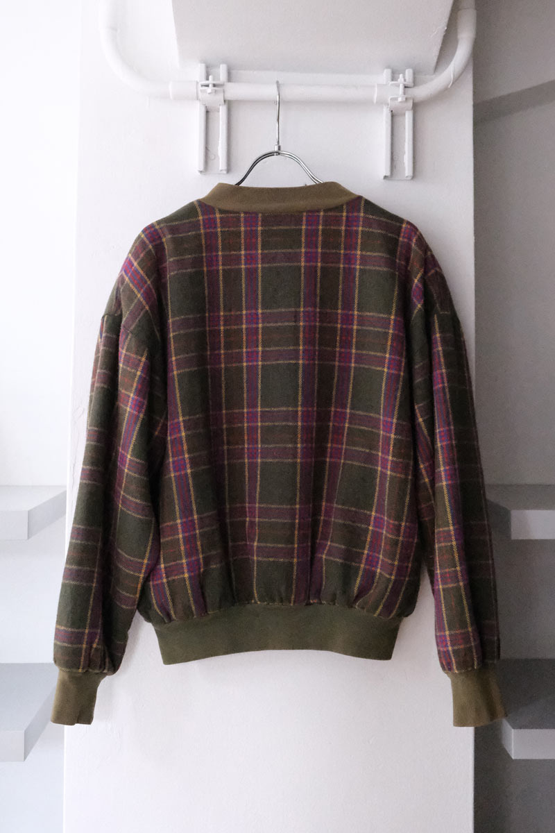 ADOLFO | 70'S WOOL CHECK ZIP JACKET [USED]