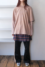 Load image into Gallery viewer, SPIN WASH LAYERED SLEEVES T / CAMEL