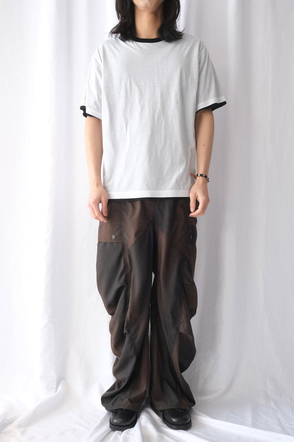 SHEER COTTON REVERSIBLE TEE / WHITE×BLACK