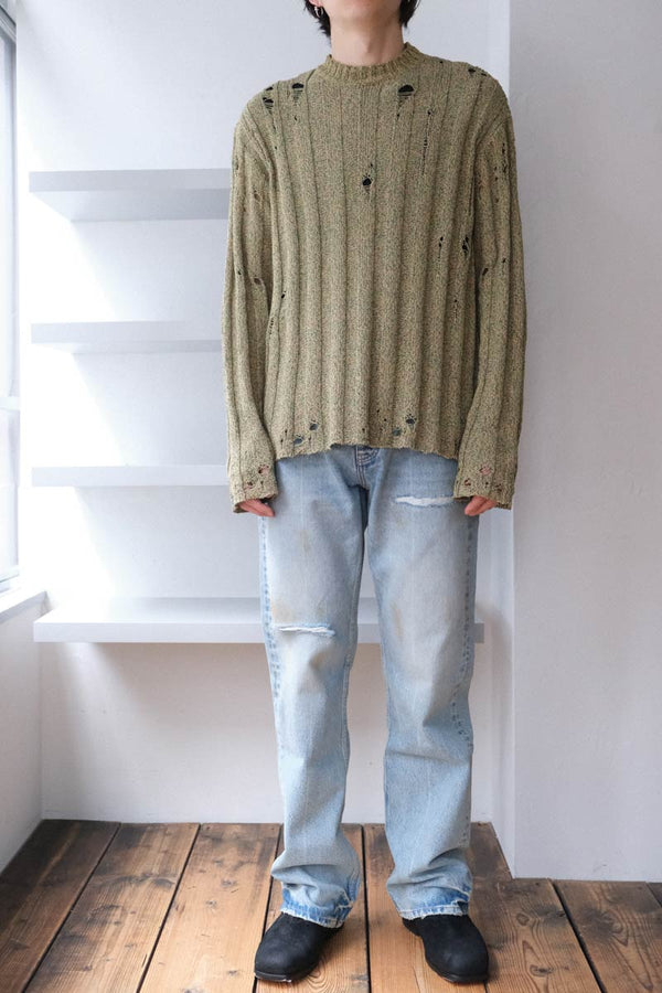 UNDERGROUND SWEATER / GREEN MELANGE [50%OFF]
