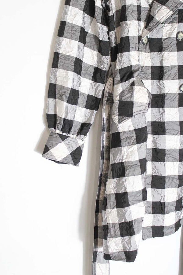 MYCRA PAC | 90'S CHECK WRINKLE NYLON COAT [USED]