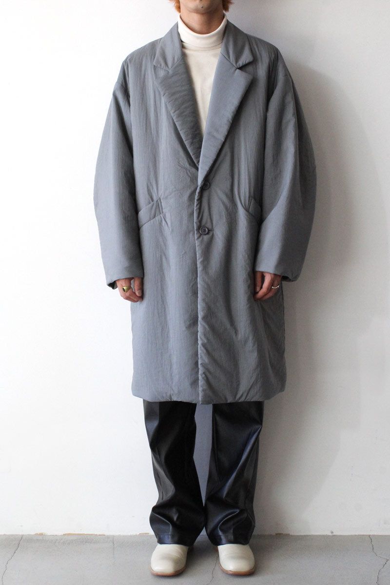 NYLON RIPSTOP PADDED OVER COAT / BLUE GRAY [50% OFF]
