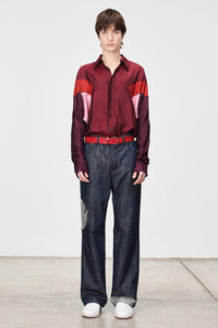 SAG ARM FLEX SHIRT / RED/AUBERGINE