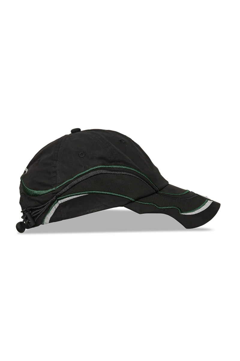 RYLI EMBROIDERED 6-PANEL CAP / WASHED BLACK