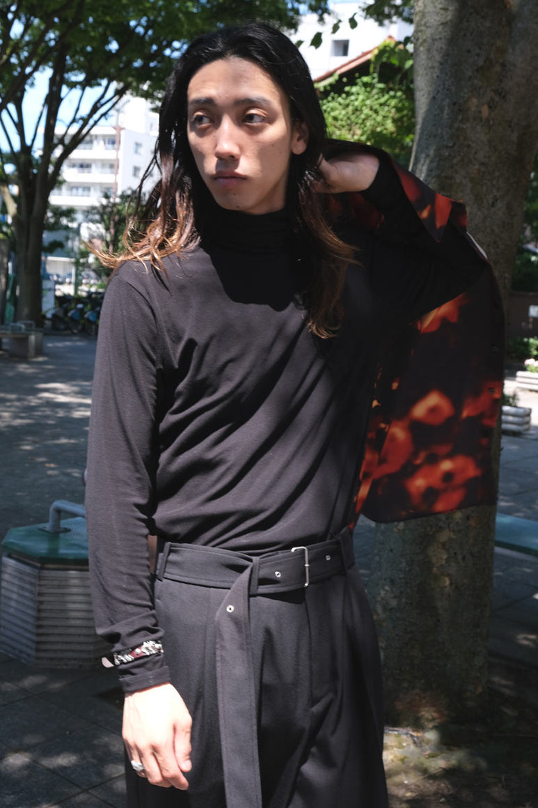 STRETCH JERSEY SUPER HIGH NECK / BLACK