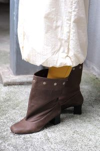 JOLIE SNAPS DETACHABLE LEATHER BOOTS / BROWN