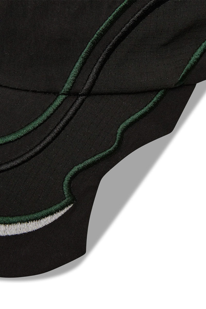 RYLI EMBROIDERED 6-PANEL CAP / WASHED BLACK