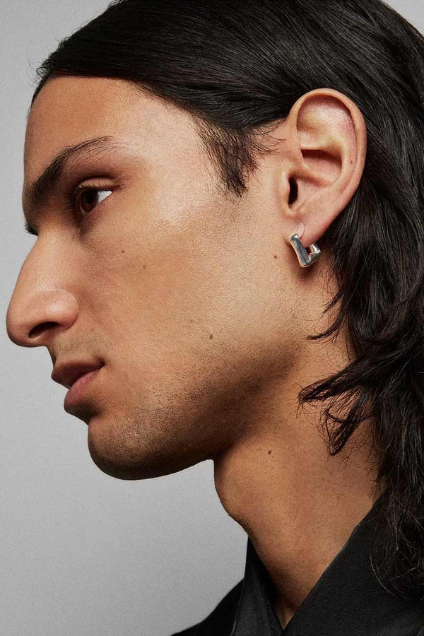 STRAW EARRINGS SMALL SINGLE / 925 STERLING SILVER [Arriving April]