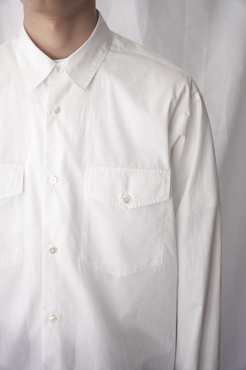 DOUBLE POCKET SHIRTS DJA 200/2 / WHITE [Kobe store]