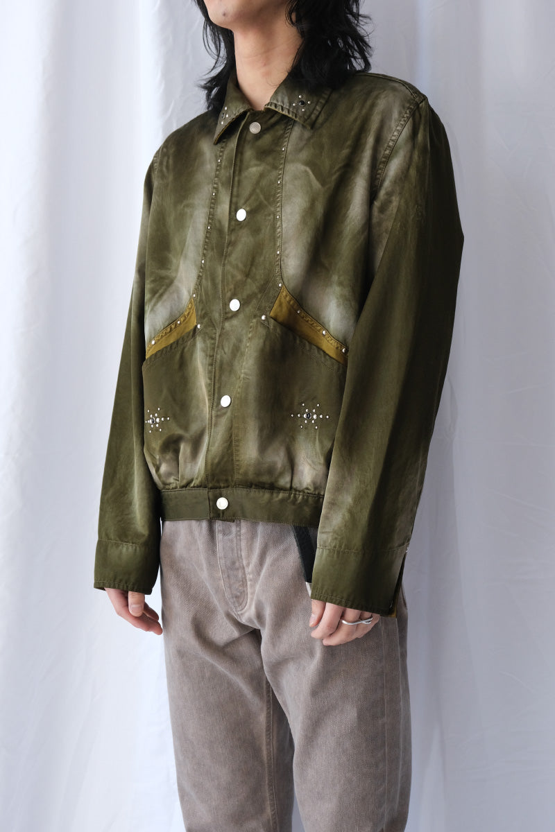 RUSTY SATIN SPORTS JACKET .15 / OLIVE