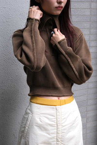 TURTLENECK ACID WASH MILAN RIB SWEATER / ACID KHAKI