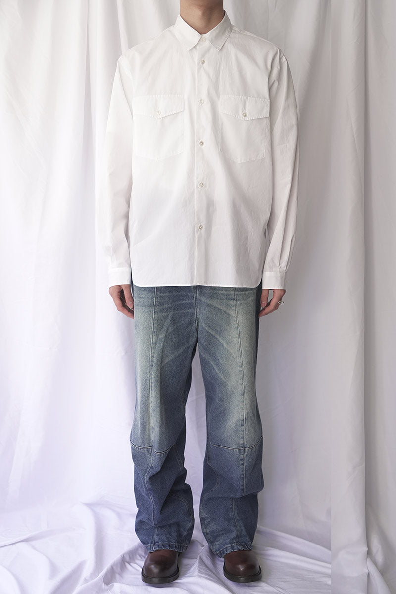 DOUBLE POCKET SHIRTS DJA 200/2 / WHITE [Kobe store]