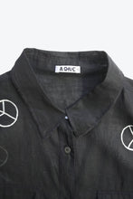 画像をギャラリービューアに読み込む, ACNE | L/S PEACE SYMBOL SHEER SHIRT / BLACK [USED]