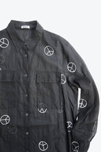 画像をギャラリービューアに読み込む, ACNE | L/S PEACE SYMBOL SHEER SHIRT / BLACK [USED]