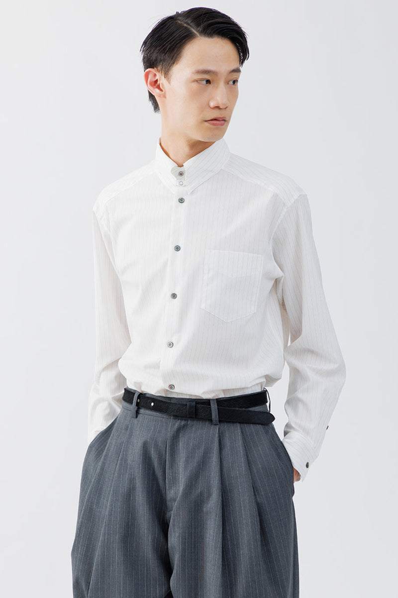 REGULAR FIT TAB COLLAR SHIRT / WHITE ST