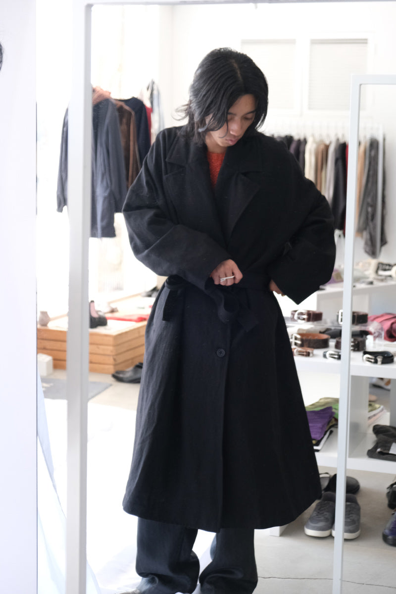 MOON COAT - LIN WOOL / BLACK