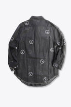 画像をギャラリービューアに読み込む, ACNE | L/S PEACE SYMBOL SHEER SHIRT / BLACK [USED]