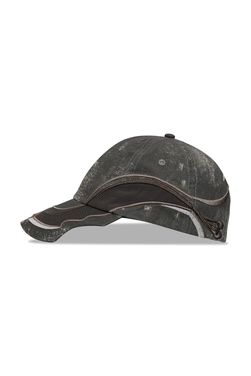 RYLI EMBROIDERED 6-PANEL CAP / WASHED BLACK