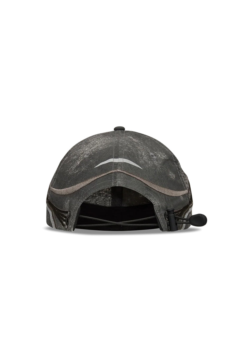 RYLI EMBROIDERED 6-PANEL CAP / WASHED BLACK