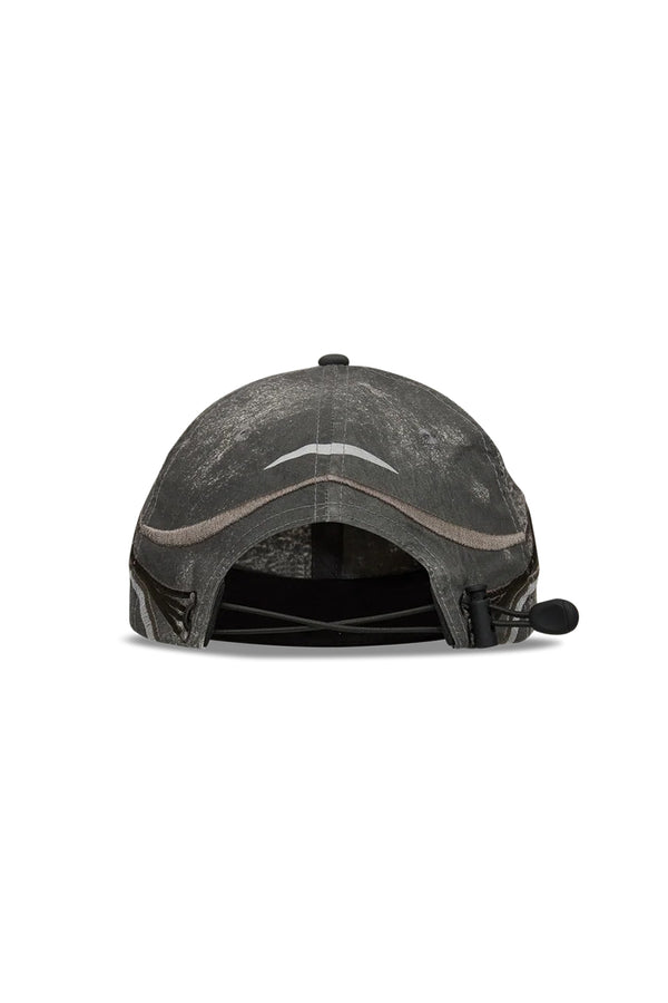 RYLI EMBROIDERED 6-PANEL CAP / WASHED BLACK