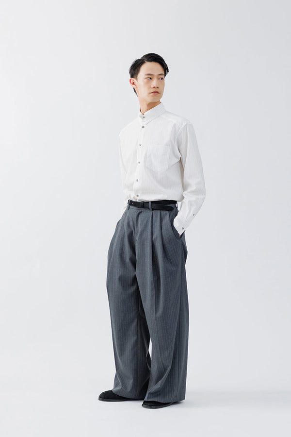 REGULAR FIT TAB COLLAR SHIRT / WHITE ST [Scheduled to arrive in Autumn/Winter 2026]