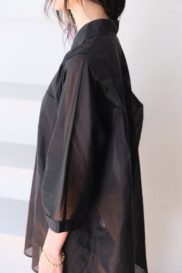 TRUNK SHIRT / BLACK ORGANZA [40%OFF]