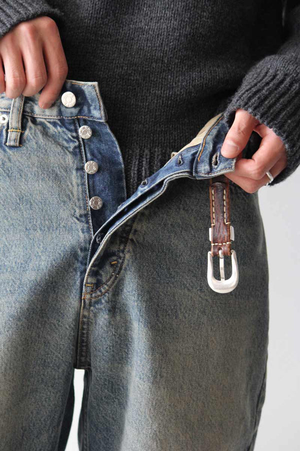 SKID JEANS / MID BLUE DIRTY