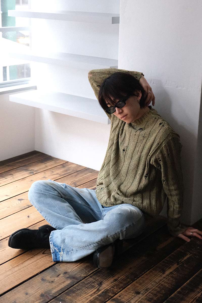 UNDERGROUND SWEATER / GREEN MELANGE [50%OFF]