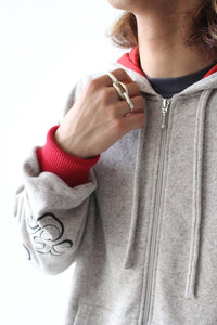 JAJA ZIP HOODIE / GREY MELANGE