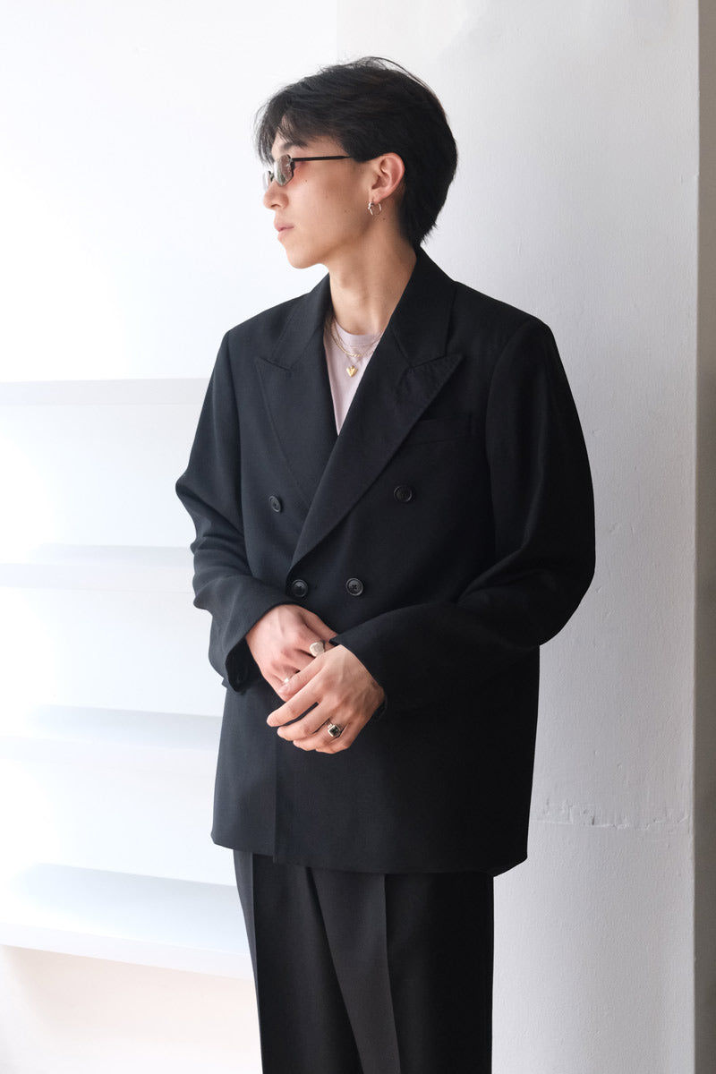 UNCONSTRUCTED DB BLAZER / BLACK PANAMA WOOL
