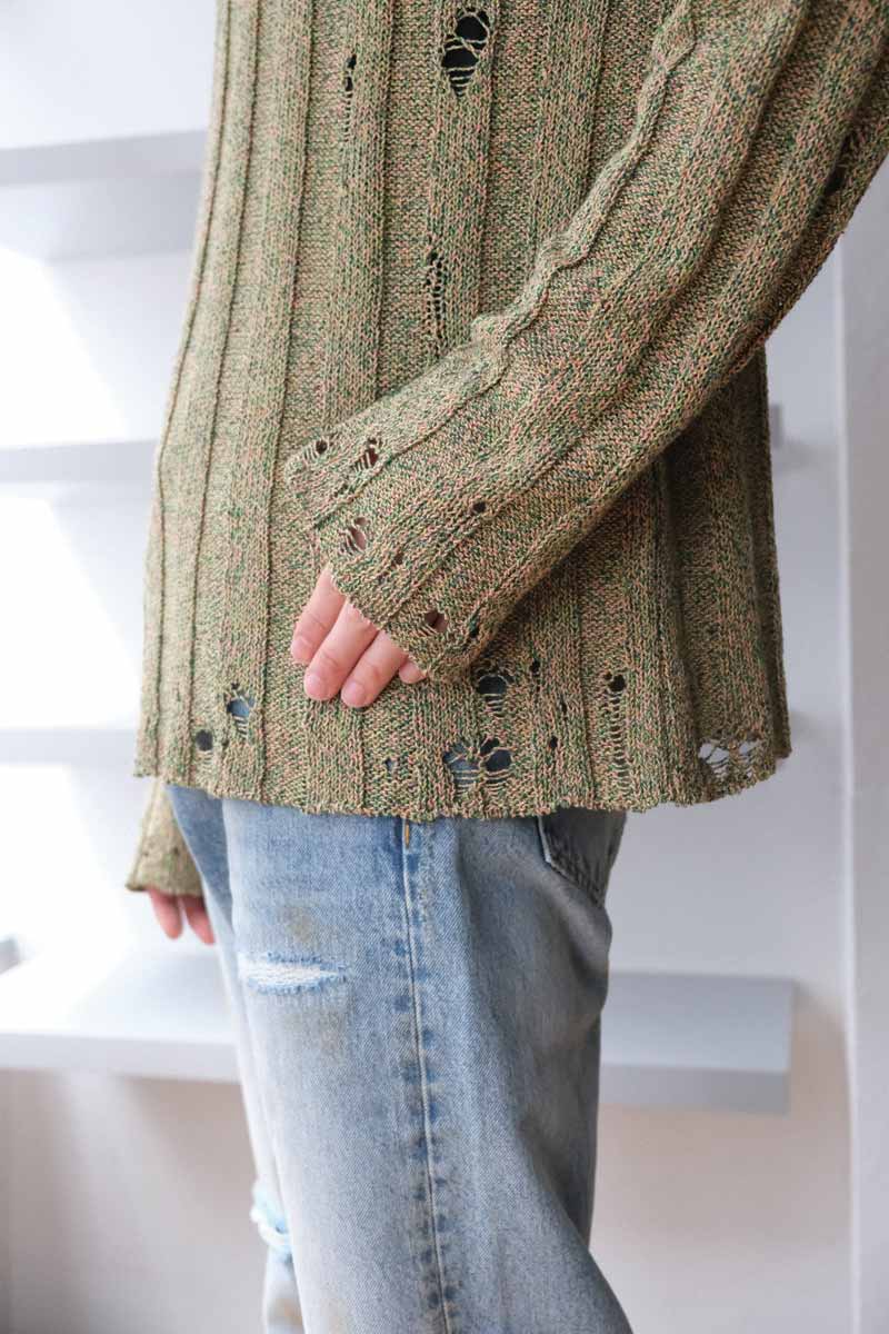 UNDERGROUND SWEATER / GREEN MELANGE [50%OFF]