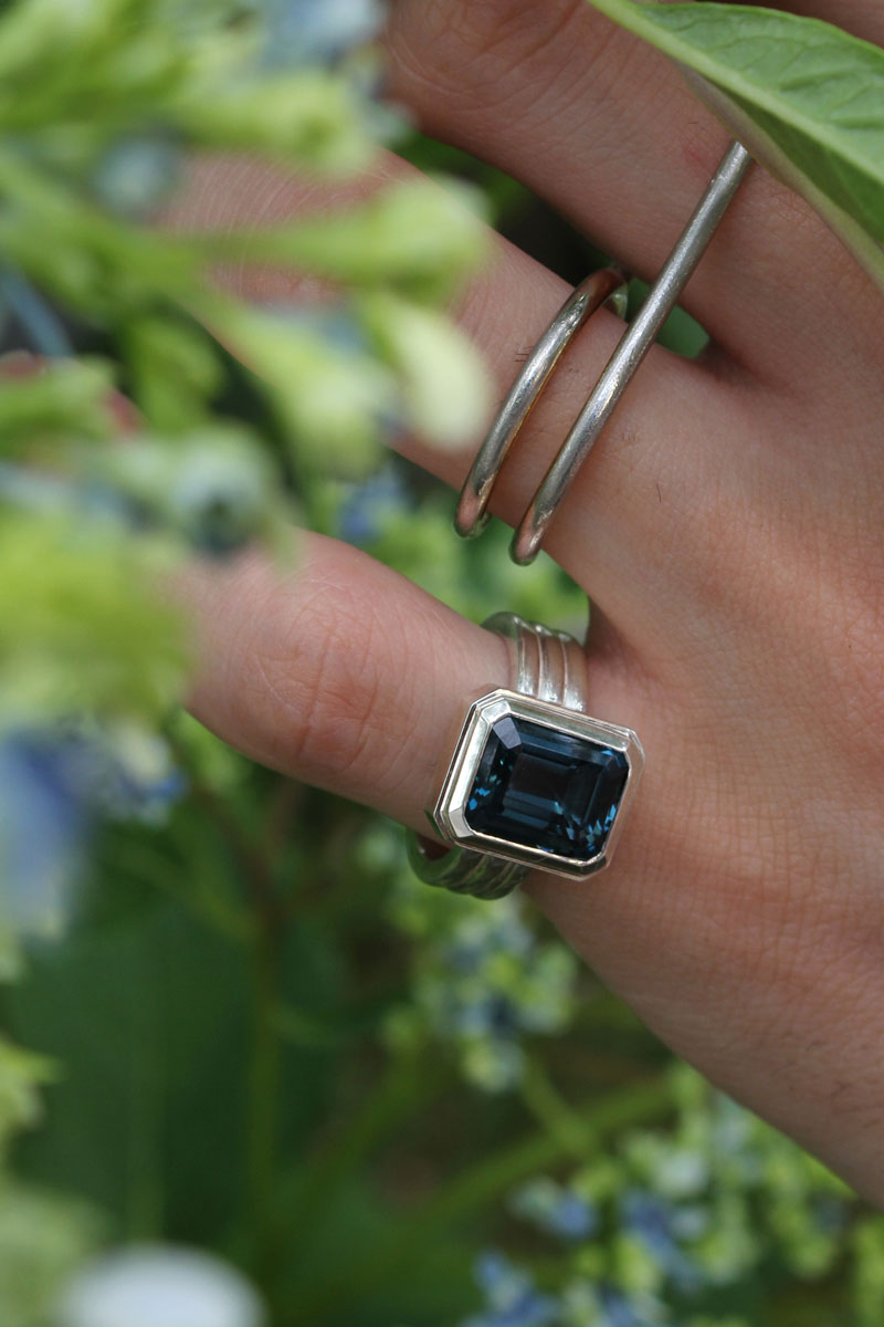 RING NO.607 / SILVER 925/LONDON BLUETOPAZ