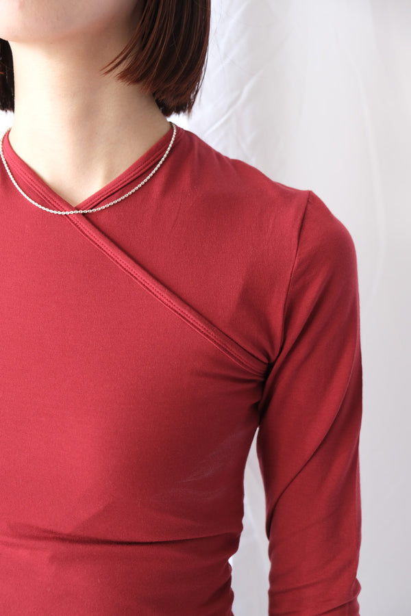 EUCALYPTUS JERSEY CACHE-COEUR TOP / WINE