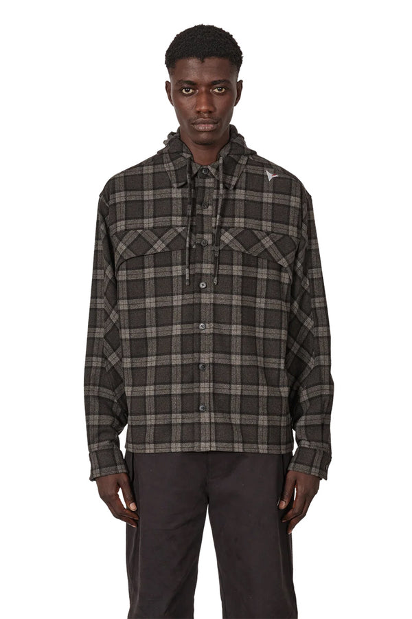 LOGGER WOOL CHECK LONG SLEEVE SHIRT  / ANTHRACITE