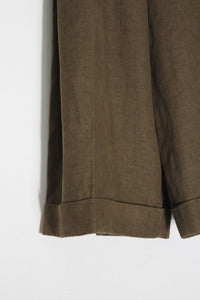 CHLOE | MADE IN FRANCE CROPPED LINEN PANTS [USED]