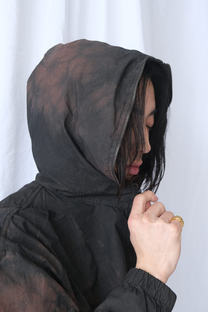 S18 NO.216 POPLIN HOODED ZIPPER JACKET / BROWN/BLACK [金沢店]