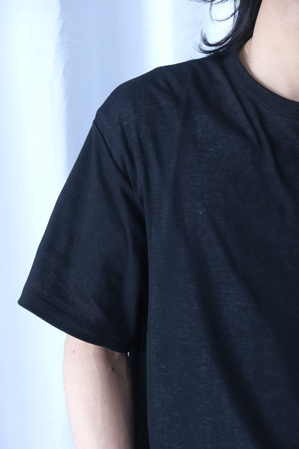SHEER COTTON REVERSIBLE TEE / WHITE×BLACK