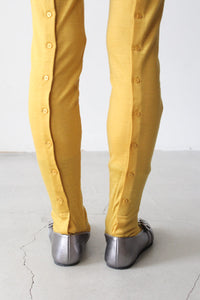 WOOL BACK BUTTON TIGHTS / YELLOW