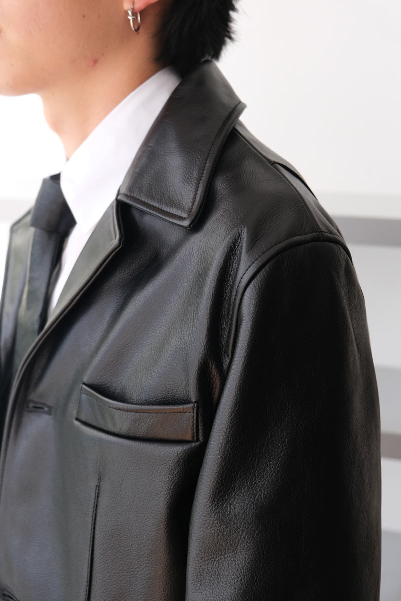 OUR LEGACY | ALLEY JACKET / HEAVY GRAIN BLACK LEATHER – STOCK