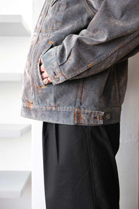 BOLD DENIM JACKET / RUST FLOCK