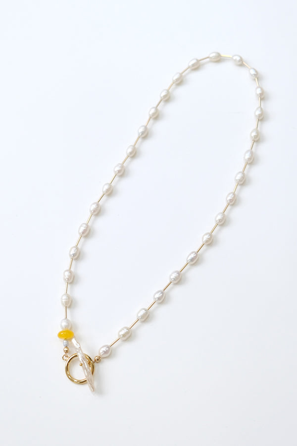 BONAR CHOKER WHITE / GOLD FILLED
