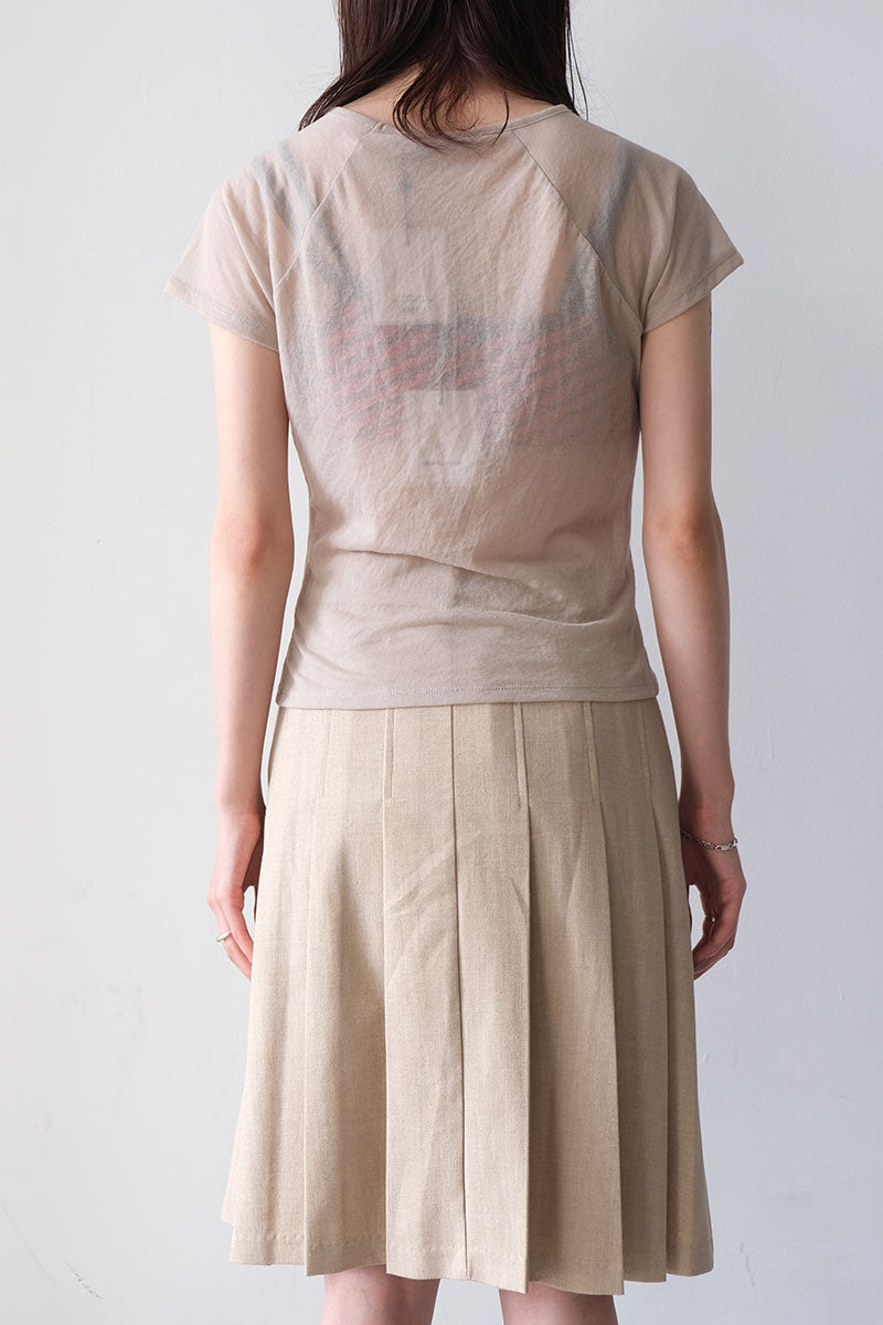 OMU T-SHIRT / BEIGE [20% OFF]