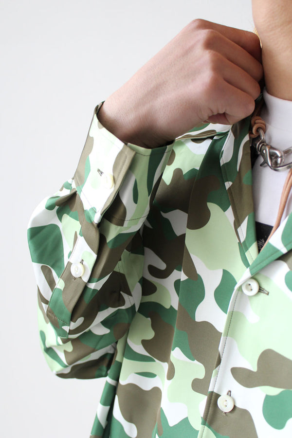 HARVEST OPNEN COLLAR SHIRT / GREEN CAMO [50%OFF]