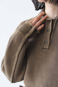 TURTLENECK ACID WASH MILAN RIB SWEATER / ACID KHAKI