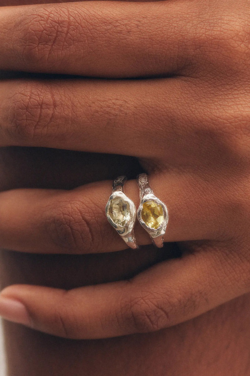 FARO RING / 925 STERLING SILVER-NATURAL LEMON QUARTZ
