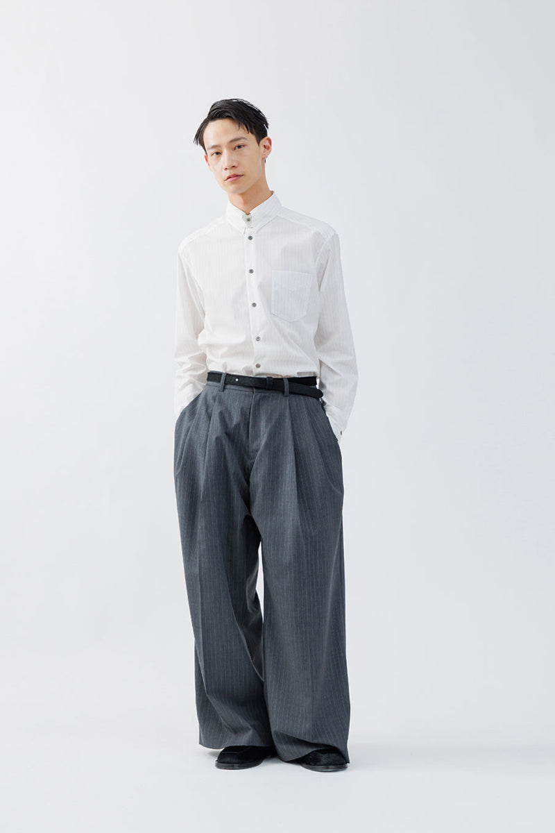 REGULAR FIT TAB COLLAR SHIRT / WHITE ST
