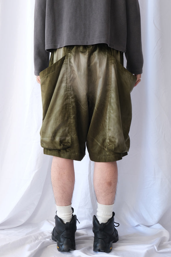 RUSTY SATIN GARDEN SHORT PANTS .15 / OLIVE