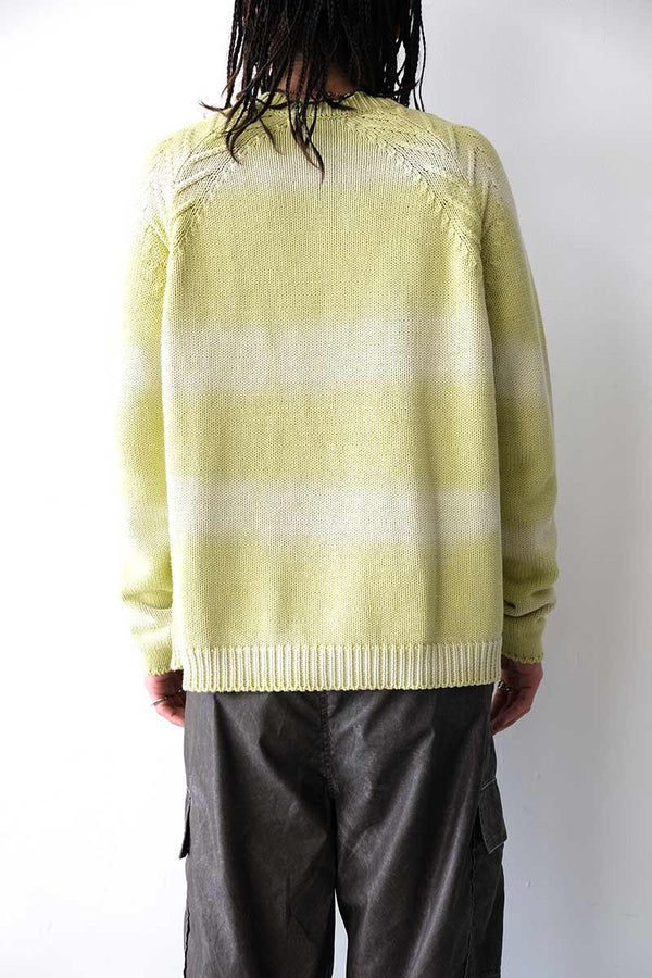 TYRE TRACK WASHED CARDIGAN / WASHED LIME [30%OFF]