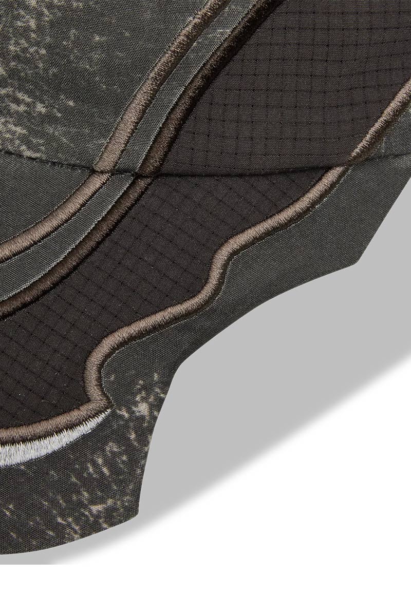 RYLI EMBROIDERED 6-PANEL CAP / WASHED BLACK